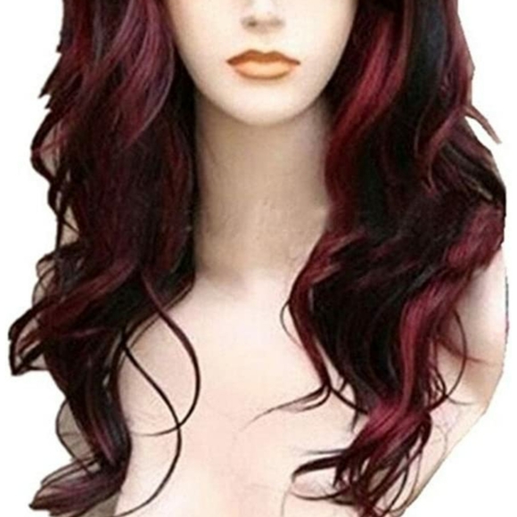 AneShe, Average Size, Red & Black Wig - Picture 5 of 5